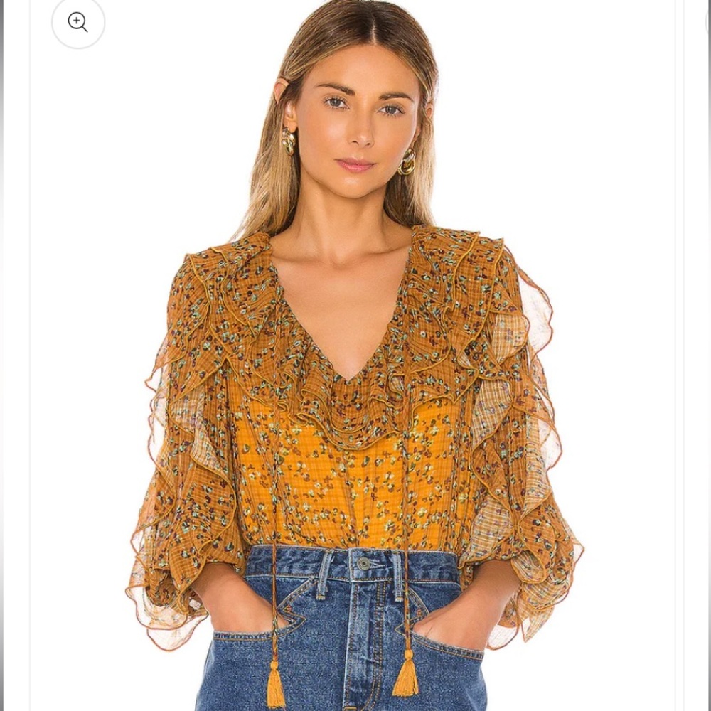 Tularosa “Claire” top mustard yellow, size medium